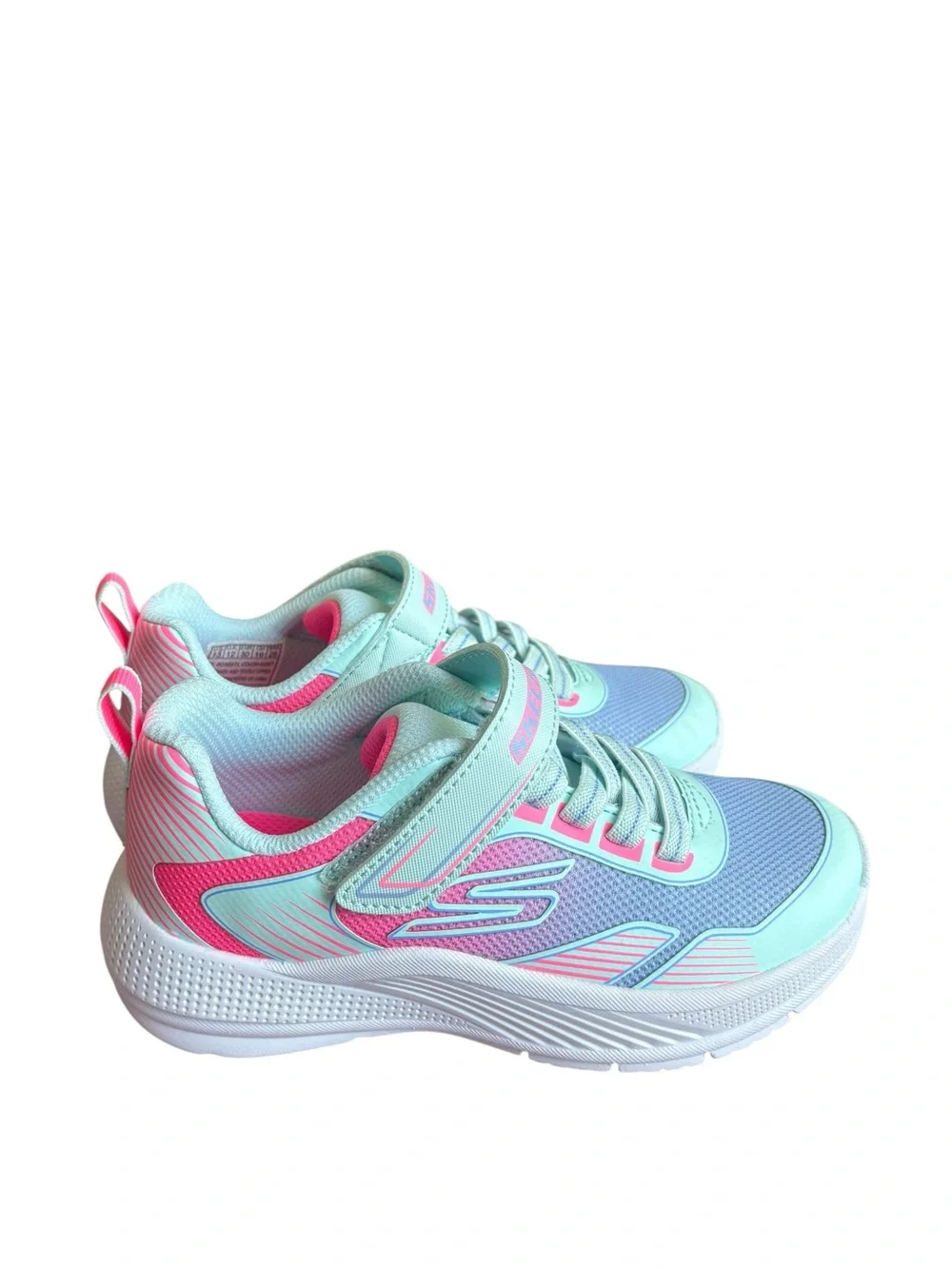 NWOB Skechers Girl's Microspec Advance Oasis PointSneakers pink / blue size 13